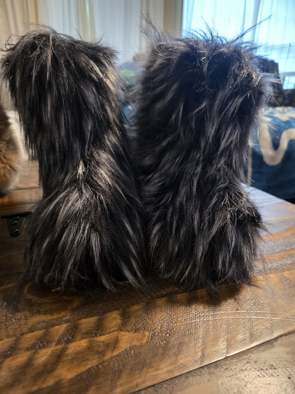 Faux Fur Black Boots